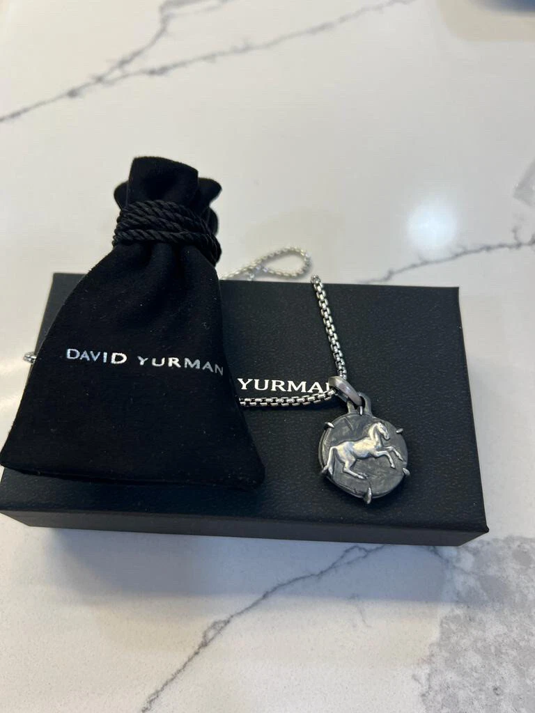 David Yurman Sterling Silver Petrvs Horse Coin Amulet Pendant with