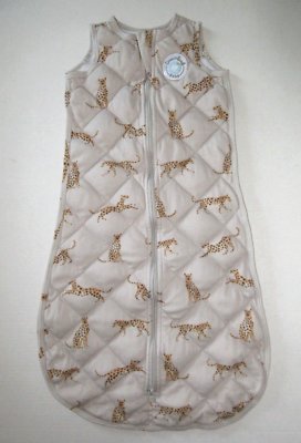Dreamland Baby Weighted Sleep Sack Leopard Print Tan Medium 6-12