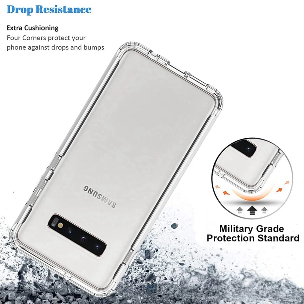 Phone Case for Galaxy S10 Case,G973U (Not Fit S10 5G) Case with Tempered-Glas...