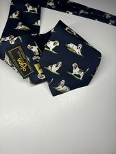 Basset Hound Necktie Men’s 100% Silk Necktie Dogs Geometric Made in USA 56”