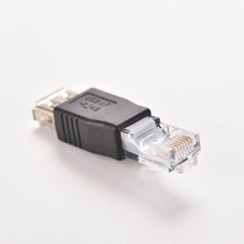 RJ45 Male to USB AF A Female Adapter Socket LAN Network Ethernet Router Plug Uo - Zdjęcie 3 z 6
