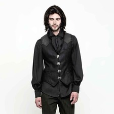 Black Gothic Waistcoat Vest by Punk Rave WY-862MJM