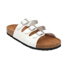 Bamboo Women Triple Strap Slide Sandals Defea...