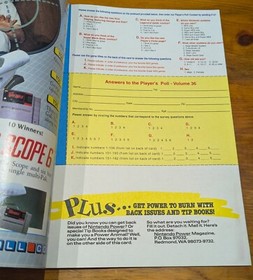 1992 NES Nintendo Power 36 Darkwing Duck Contra 3, Complete, poster