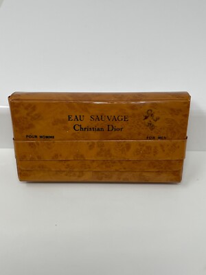 VTG Christian Dior Mini Travel Set Eau Sauvage pour homme Men -Vinyl Case France