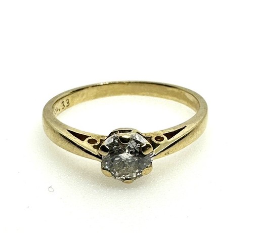 18ct Gold Diamond Ring 18K Yellow Gold 0.33ct Diamond Engagement Ring Vintage - Picture 21 of 24