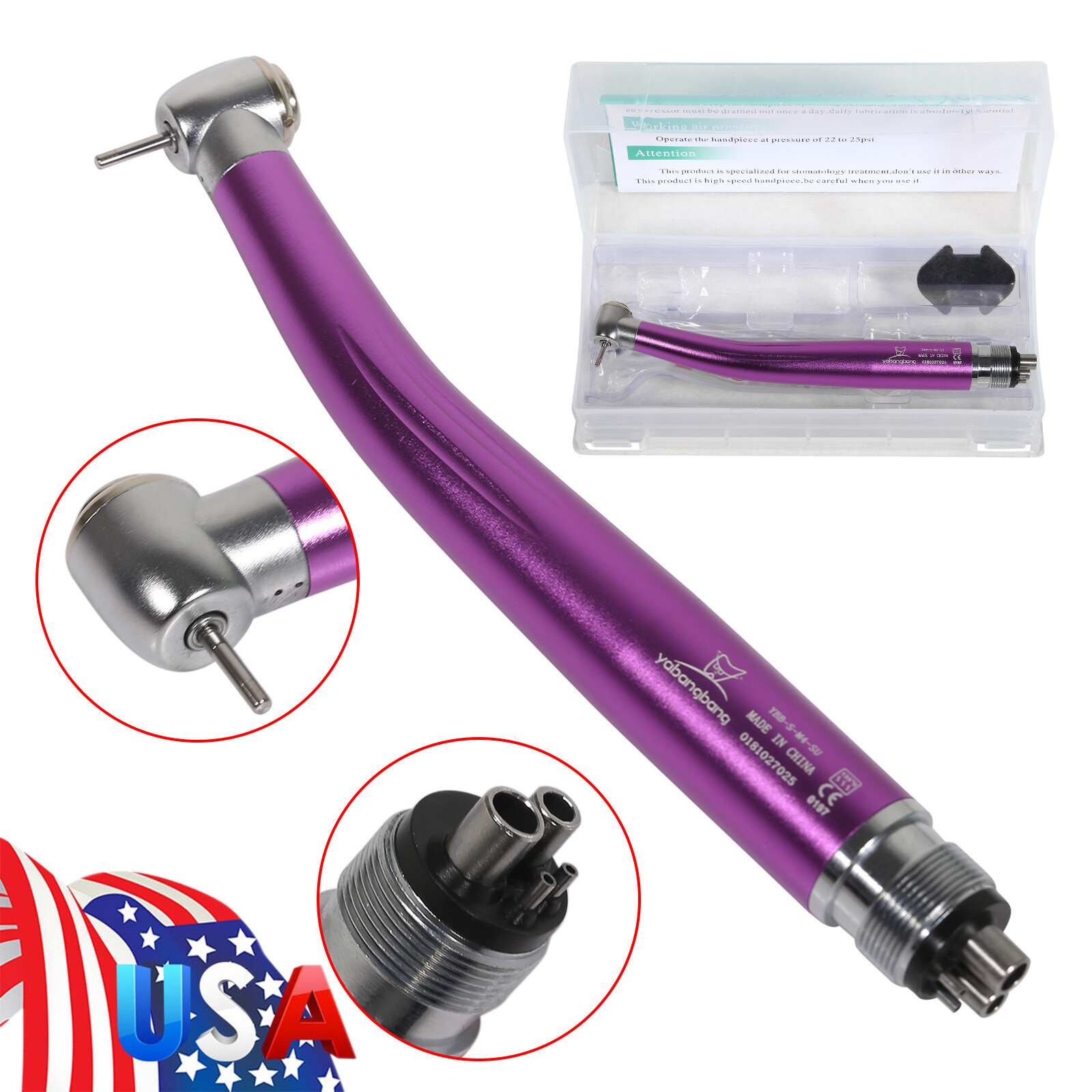 Dental High Speed Handpiece Air Turbine Push 2/4Hole fit NSK PANA MAX  7 Colors