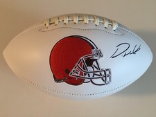 Denzel Ward Autographed Signed Browns Full-Size Logo Football - JSA Witnessed