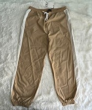 Zara Women  s Windbreaker Jogger Track Pants Sz XL Athleisure Brown