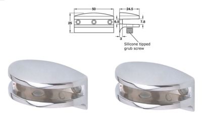 Glasbodenträgerwinkel Klemm Designböden 282.09.200 Packung 2 Stück