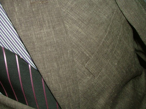 MENS ERMENEGILDO ZEGNA BLAZER SIZE 40 LINEN GRAY SOLID #315 - Picture 5 of 8