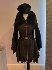 High Winter Coat With Hat In Chocolate Brown - Fully Lined Uk 8