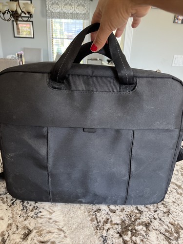 15” DELL Black Nylon Laptop Briefcase Bag with Computer Case Compartment