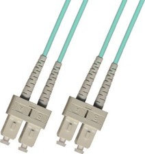 10M OM3 10 Gigabit Multimode Duplex Fiber Optic Cable 50/125 SC Aqua Patch Cable