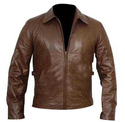 Mens Brown Ben Stiller Starsky Hutch Vintange Casual Genuine Leather Jacket