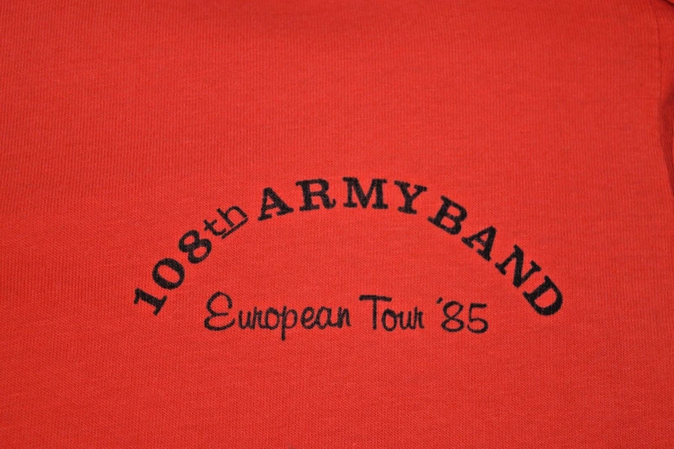 Vintage polo Shirt Stedman Size S/M 80s 108th Army Band European Tour 85 - Image 2 of 4