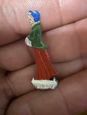 Antique Heinrichsen German Flat Lead Figure "Woman with Hands in Muff" Christmas