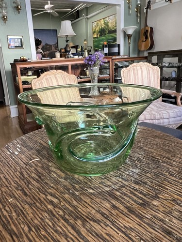 Vintage Liberty Village South Jersey Glass Bowl Free Blown MCM Flemington NJ - Picture 6 of 9