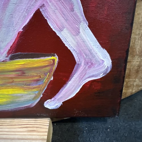 Religious Biblical Oil Painting Foot Washing Expressionism Abstract 16”Wx12”H - Picture 5 of 11