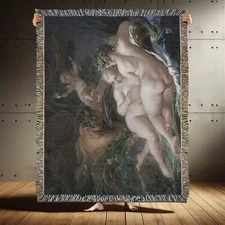 Boucher Boucher Pan and Syria Cotton Woven Blanket Rococo Made USA Baroque Myth