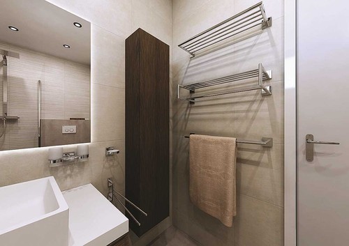 Toallero doble META latón cromo pulido para baño y cocina >> para perforar - Imagen 4 de 6