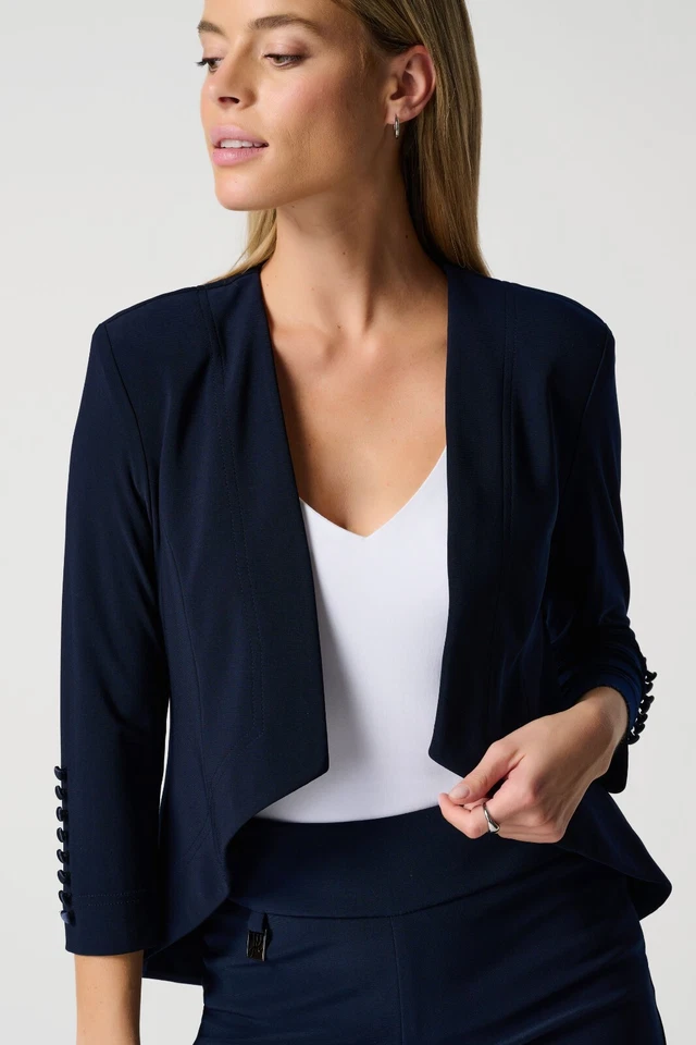 Joseph Ribkoff Business Collared Blazer Style 161140 - Midnight Blue NWT - Image 2 of 4