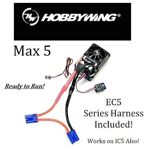 RCP-RTR HOBBYWING MAX 5 8S ESC WITH 8mm Bullets Attached & EC5 Series Harness