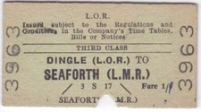 Liverpool Overhead Railway Ticket Dingle to Seaforth (L.M.R.)