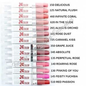 Maybelline 24 Hour Lipstick Colour Chart