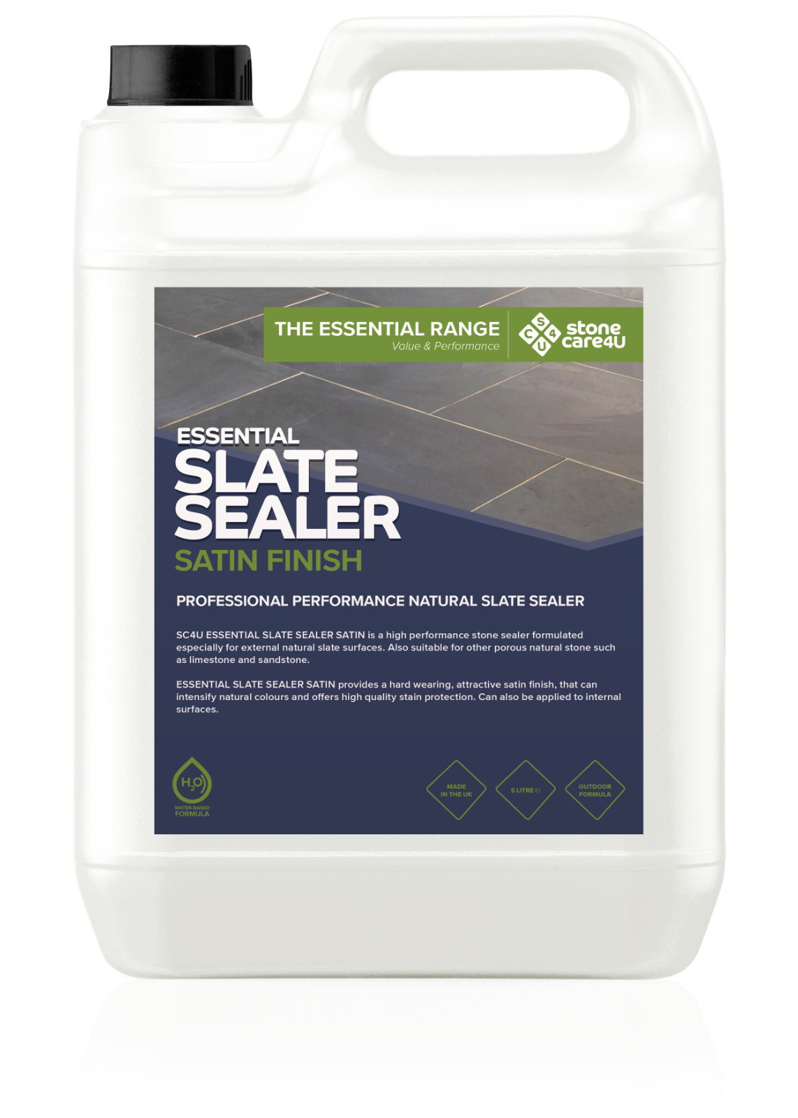 StoneCare4U Essential Slate Sealer - Satin Finish - 5L - Grey - Image 4