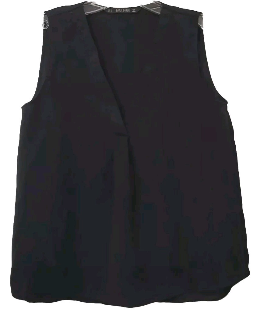 Zara Basic Collection Blouse Womens Medium Black … - image 3