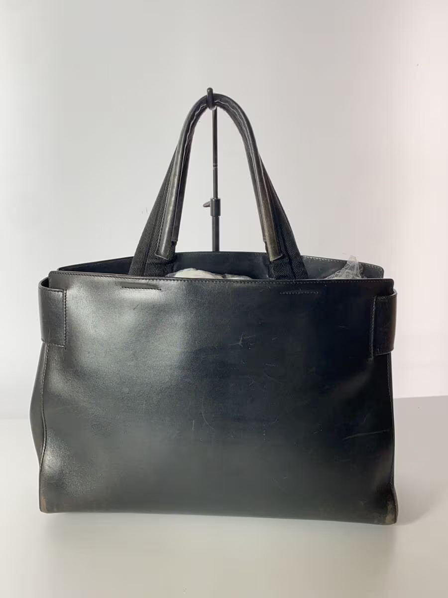 PRADA Handbag Leather BLK Solid Authentic Rare Ex… - image 3