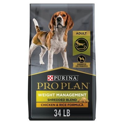 Purina Pro Plan Weight Management Dog Food Dry, Shredded Blend Chicken and R...