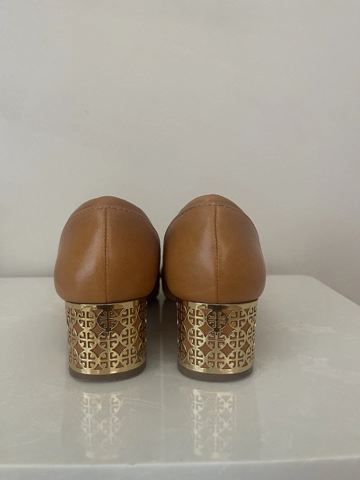 Zapatos de tacón de gatito de cuero marrón vintage Tory Burch para mujer Foto 2 de 4