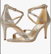 MICHAEL KORS Ava Mid Sandal Glitter Mesh Women  s US Size 8M