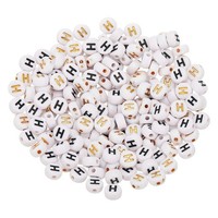 200X 4X7Mm Acrylperlen Buchstk H, Weiß, FüR Schmuck