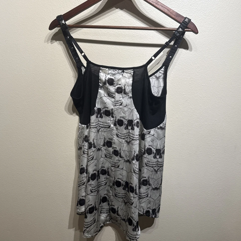 ROYALBONE TRIPP череп ведьма металлический панк-рок гот EMO Майка рубашка VL1042P - Изображение 4 из 4