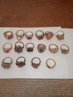 Lot Of 16 Vintage Costume Jewelry Rings