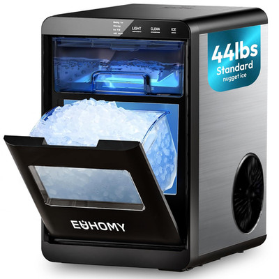 Nugget Ice Maker Countertop, 44Lbs/24H Sonic Ice Maker Machine, Self-Cleaning Pe