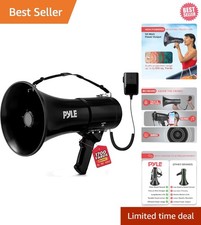 50W Megaphone Speaker PA Bullhorn - Built-in Siren, Adjustable Volume Control...