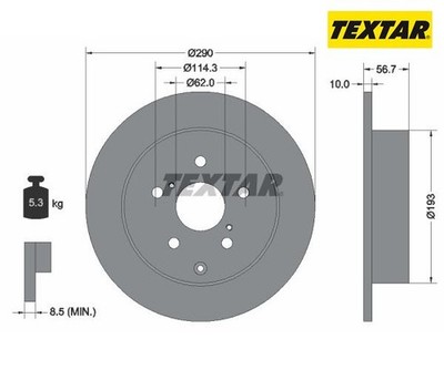2 St. Bremsscheibe PRO TEXTAR 92164803 für Toyota