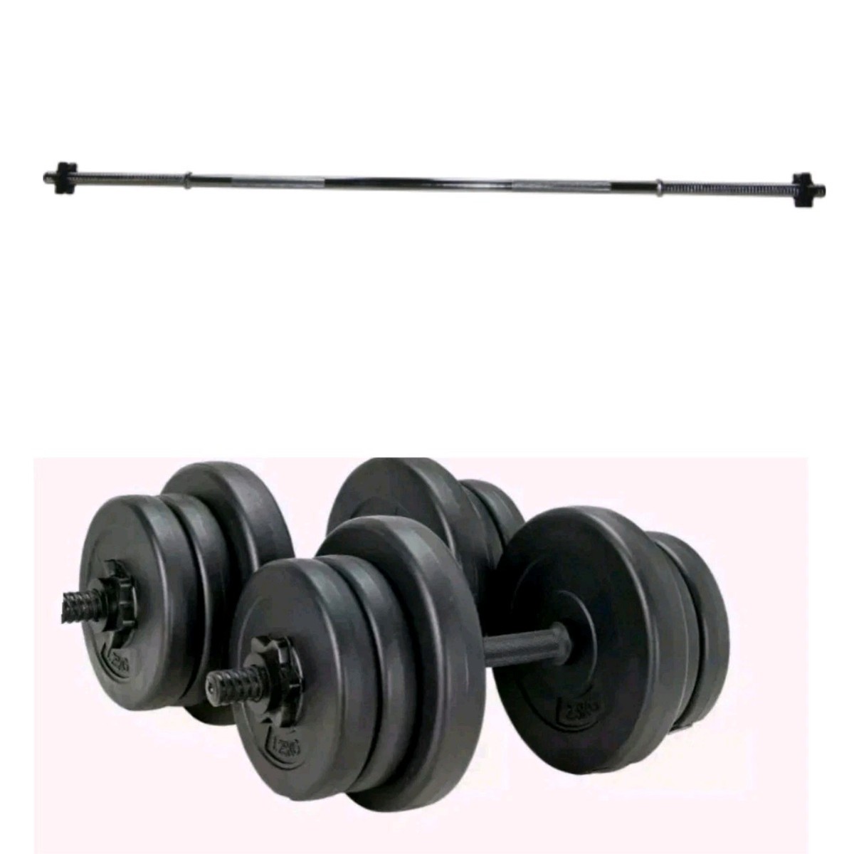 Opti 35kg Opti Vinyl Weight Set 35kg Barbell Set Opti Barbell