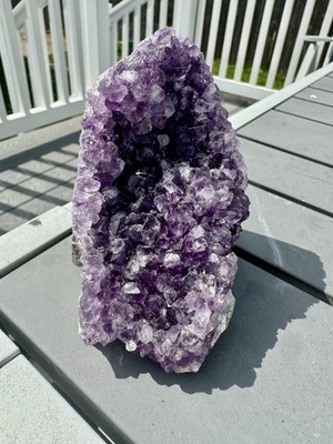 Super Purple Amethyst Cathedral Cutbase.  367 Grams