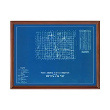 Old Map of Tipton County, IN 1936 - Vintage Indiana Art
