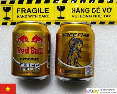 Empty RED BULL EXTRA Energy FREE FIRE Promo HAYATO can VIETNAM 250ml 2025 Soda - Image 1 of 4