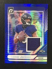 2024 Donruss Optic #DTB-LJN Lamar Jackson Donruss Threads Blue Hyper Ravens