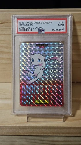 PSA 9 MINT Pokemon Bandai Carddass Mew Vending Red Japanese Prism #151