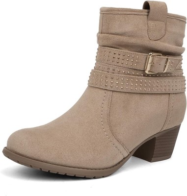 Women's Mid Calf Boots,Round Toe Comfort Low Heel Slouchy Dress zip booties...  | eBay