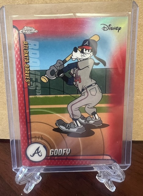 2025 Topps Chrome Update Mickey And Friends Goofy Red /5 Atlanta Braves SSP