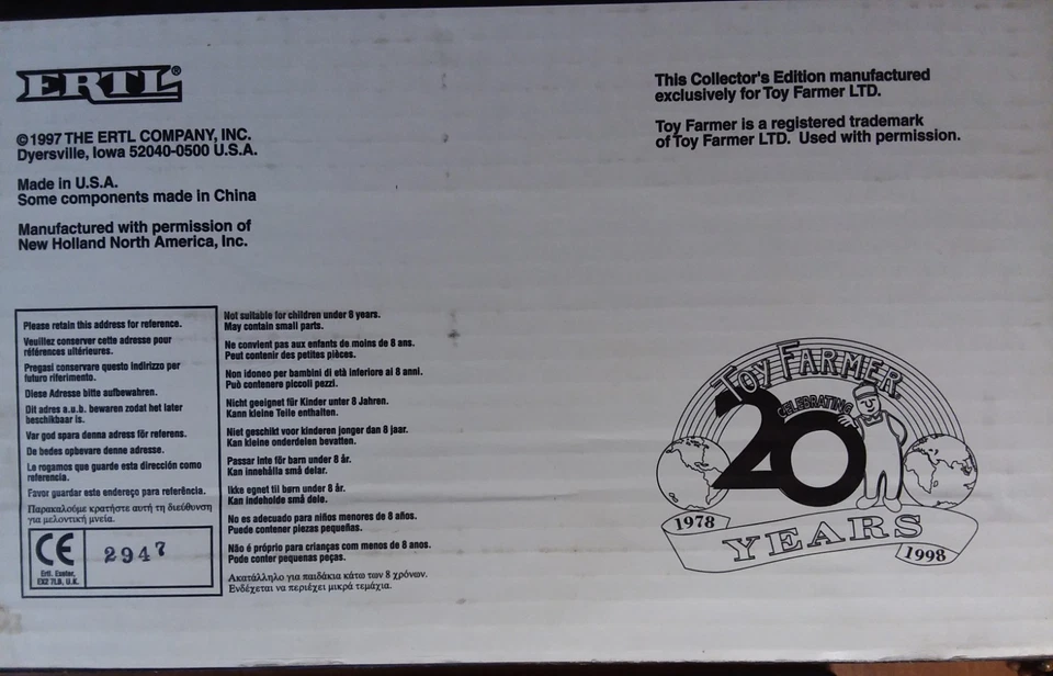 1/16 New Holland 8260 Tractor, 1997 Toy Farmer Show Edition 3031PA - Image 3 of 4